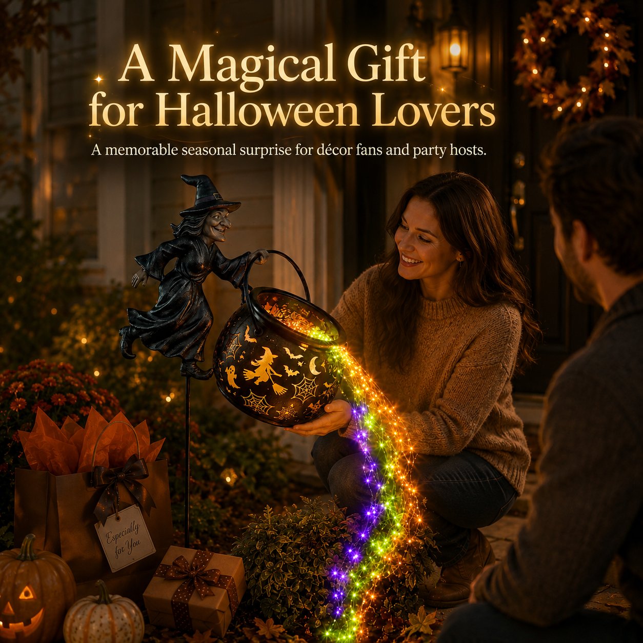 đĽLast Day 50% OFFđHalloween Witch Cauldron Garden Light