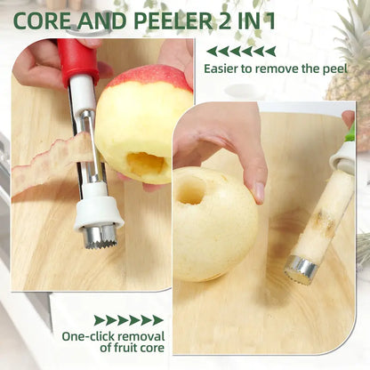 2-in-1 Apple Corer & Peeler – Stainless steel – 95K+ sold – perfect for quick fruit prep – easy to use and clean ✨🥧🍏