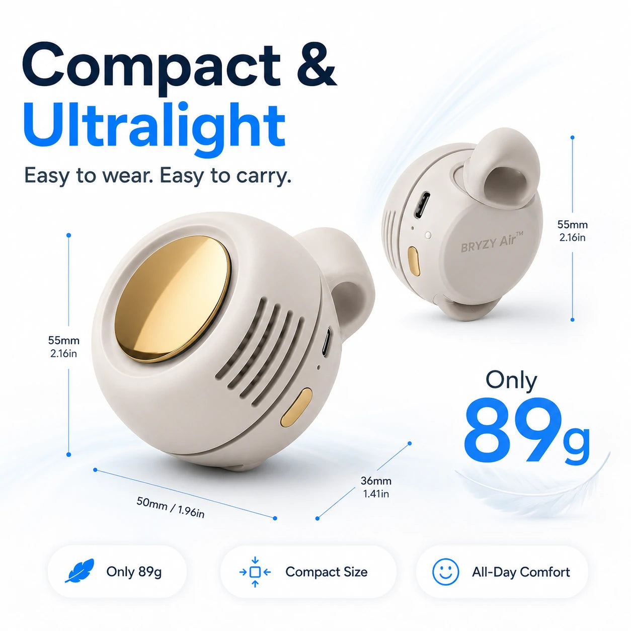 No-Sweat Wearable Cooling Fan | Ultralight 360° Clip-On AC to Save Your Makeup ✨
