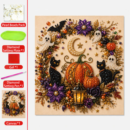 🔥 Last Day 50% OFF 👻✨ Halloween Pearl Art DIY Kit – Turn Tiny Pearls into Spooky-Cute Magic