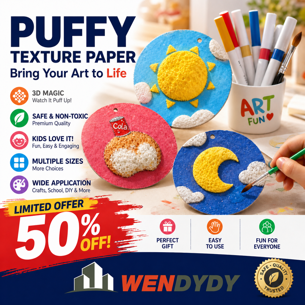 🎨Hot Sale 50% OFF✨Magic Fluffy Pigments, Pigment Paper, DIY Paintbrushes