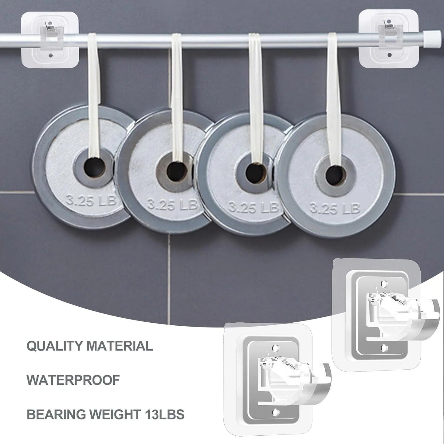 🔥Last Day Buy 2 Get 1 Free (18 PCS) $1.38 Each🔥 No-Drill Curtain Brackets — Hold Up to 13 lbs! 💪