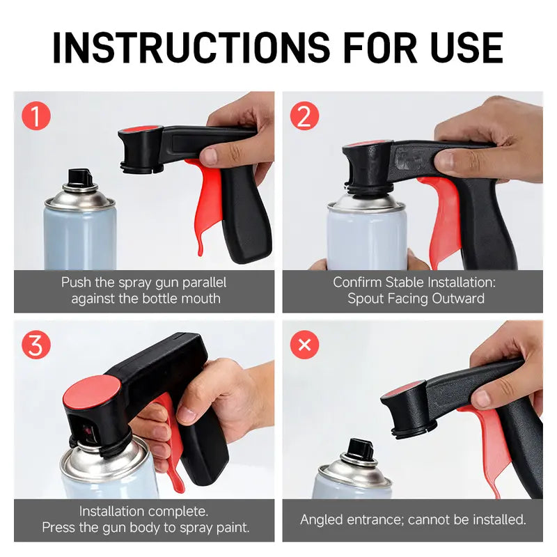 Spray Can Trigger Handle — Turns Any Spray Can Into a Spray Gun, No Finger Fatigue