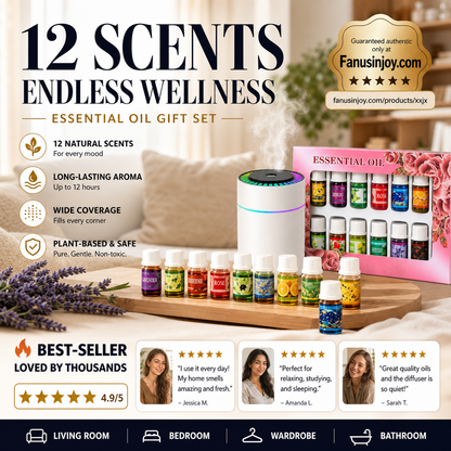🌺The fresh scent lifts your mood！🌷12-Pack Water Soluble Essential Oils Set