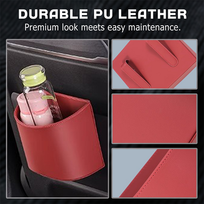 Leather Car Door Cup Holder – Wide‑mouth opening, easy reach for drinks & phone. Clip‑on secure fit. PU leather, tough & stylish. 🛡️✨