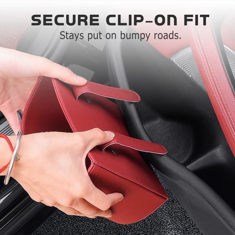 Leather Car Door Cup Holder – Wide‑mouth opening, easy reach for drinks & phone. Clip‑on secure fit. PU leather, tough & stylish. 🛡️✨