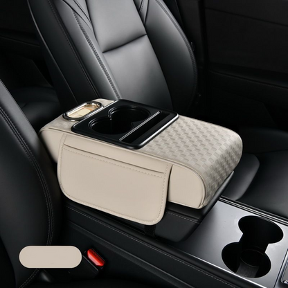 Car Armrest Cushion,5-in-1 Center Console Cover with 2 Storage Bags Cup Holder, Tissue Box Slot, Phone Slot for Sedans, Car Accessories Interior Organizers