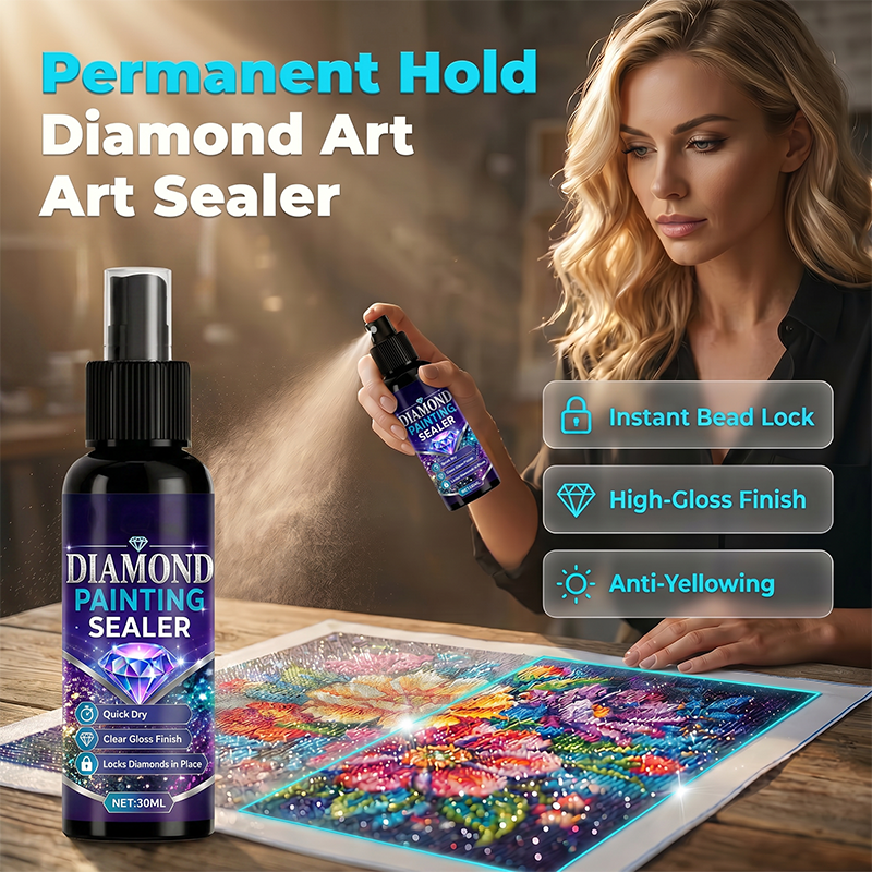 🔥 Last Day 50% OFF – 💎✨ Diamond art sealer – locks beads, glossy finish, dries fast & lasts