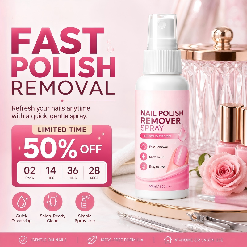 Limited Stock! 50% Off Hot Sale Ongoing📢Nail Polish Remover Spray – Fast-Acting & No-Soak Design