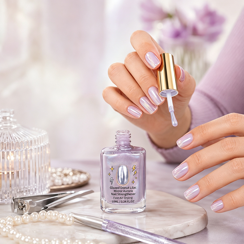 💜✨Lilac Glossy Mirror Nail Strengthener