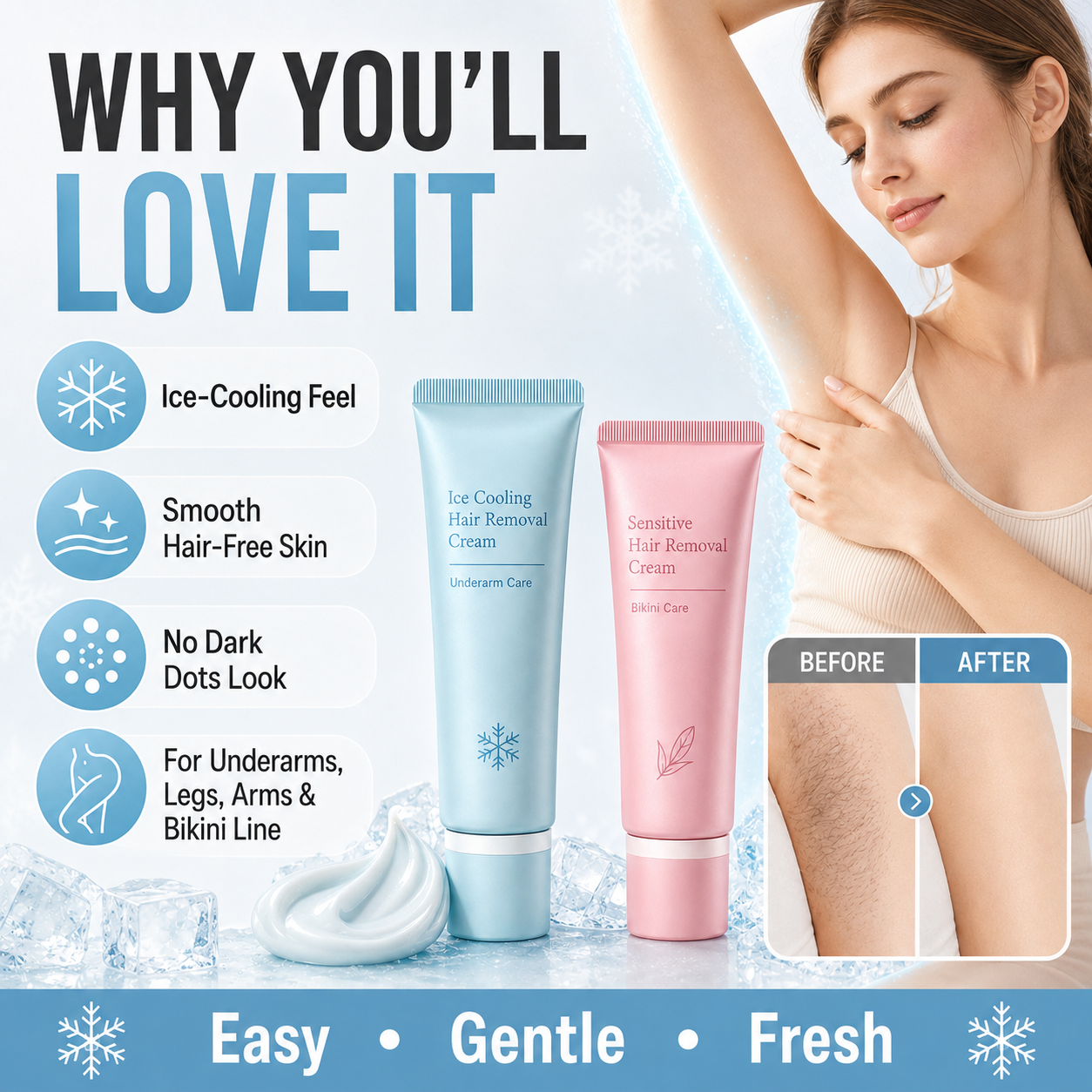 🔥Last Day Buy 1 Get 1 Free $ 9.99 Each🔥Gentle Hair Removal Cream